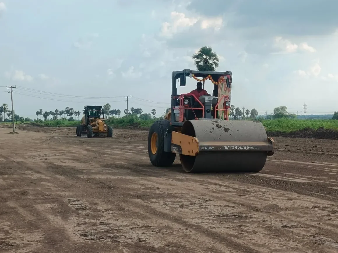 Road works and crushing plant operations